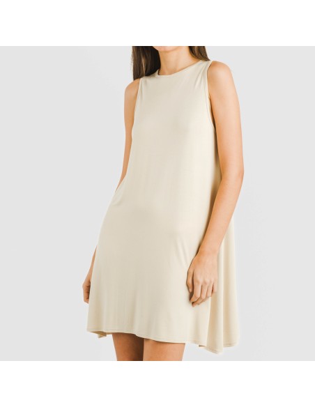 Vestido corto tirantes viscosa liso Vestido corto tirantes viscosa liso