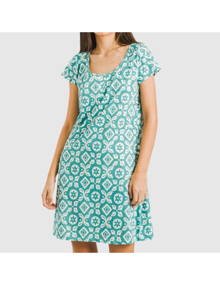 Blusón algodón Eugenia agua marina Blusón algodón Eugenia agua marina