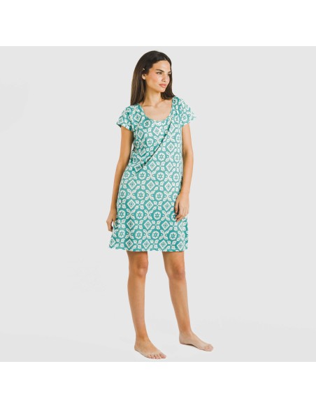 Blusón algodón Eugenia agua marina Blusón algodón Eugenia agua marina