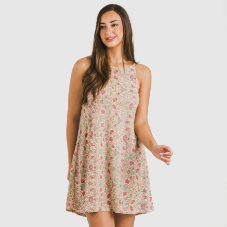 Vestido corto tirantes crepe Jessica