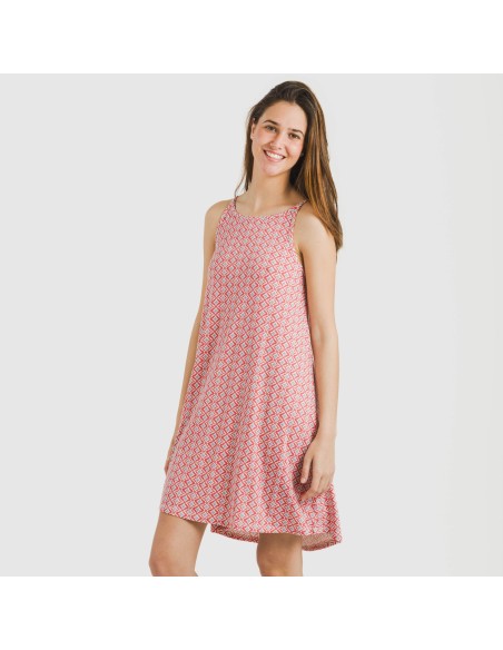 Vestido corto tirantes crepe Dulcinea marsala Vestido corto tirantes crepe Dulcinea marsala