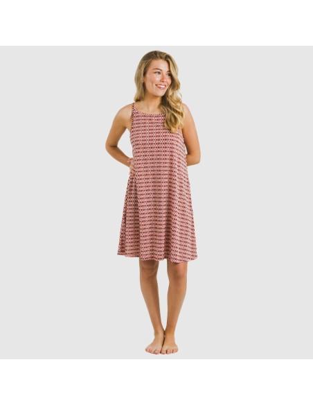 Vestido corto tirantes crepe Jannat burdeos