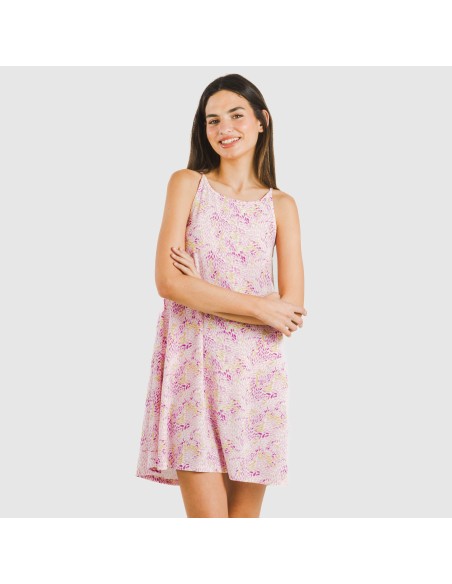 Vestido corto tirantes crepe Aruna malva Vestido corto tirantes crepe Aruna malva