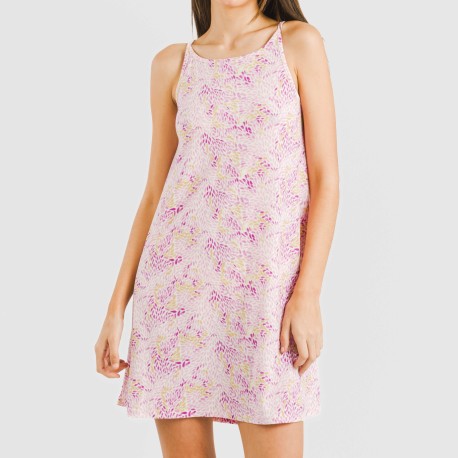 Vestido corto tirantes crepe Aruna malva