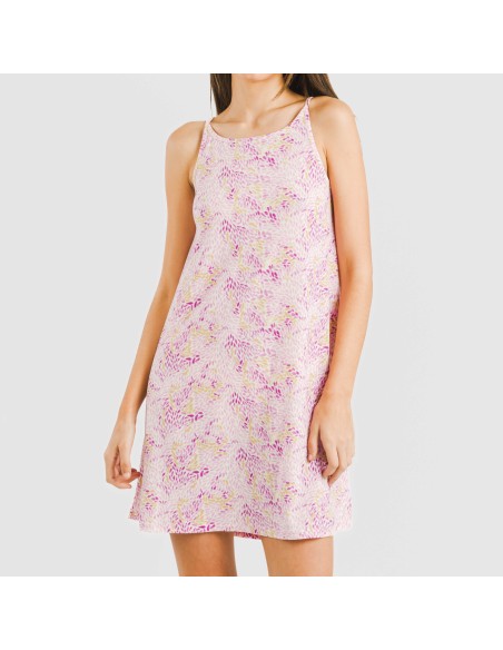 Vestido corto tirantes crepe Aruna malva Vestido corto tirantes crepe Aruna malva