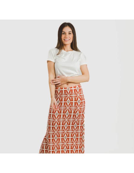 Falda midi soft Catania teja Falda midi soft Catania teja