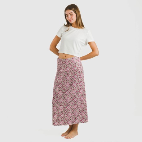 Falda midi soft Malura marsala