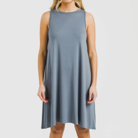 Vestido corto tirantes viscosa liso