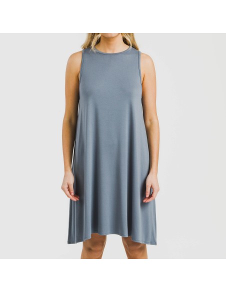 Vestido corto tirantes viscosa liso Vestido corto tirantes viscosa liso