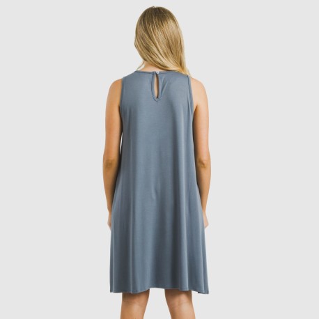 Vestido corto tirantes viscosa liso