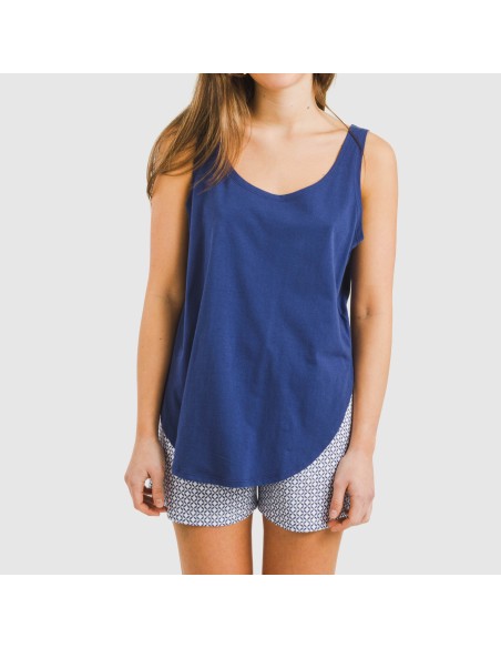 Pijama corto algodón Nett azul Pijama corto algodón Nett azul