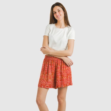 Pantalón corto viscosa bambula Silda teja
