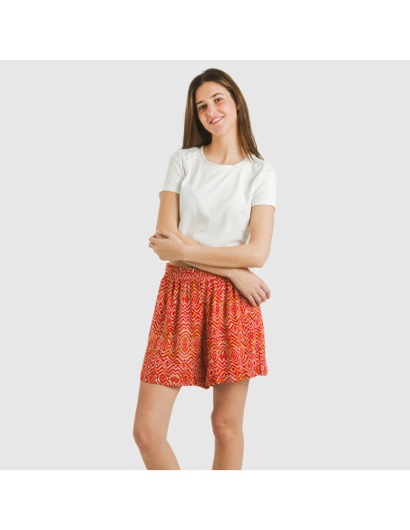 Pantalón corto viscosa bambula Silda teja Pantalón corto viscosa bambula Silda teja
