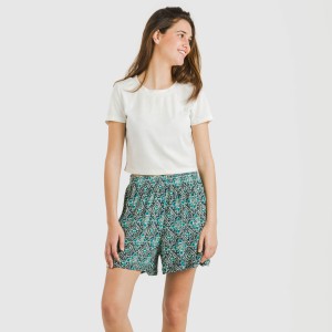Pantalón corto viscosa bambula Malura agua marina 2