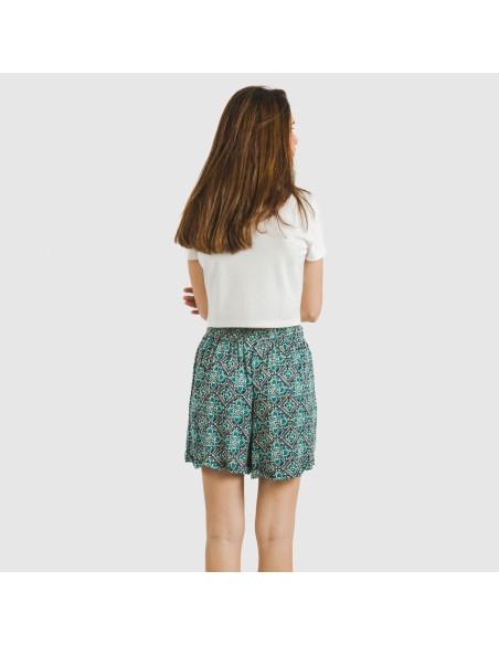 Pantalón corto viscosa bambula Malura agua marina Pantalón corto viscosa bambula Malura agua marina