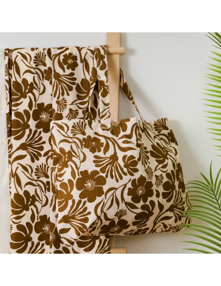 Pack Toalla Pareo + Bolso Alexis marrón