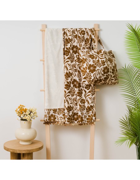 Pack Toalla Pareo + Bolso Alexis marrón