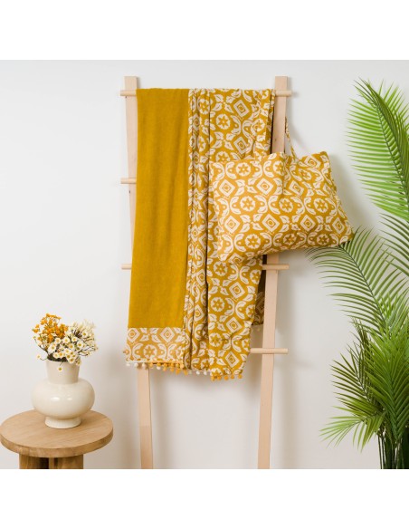 Pack Toalla Pareo + Bolso Eugenia ocre