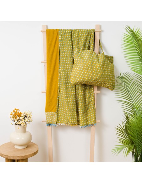Pack Toalla Pareo + Bolso Sisena ocre Pack Toalla Pareo + Bolso Sisena ocre