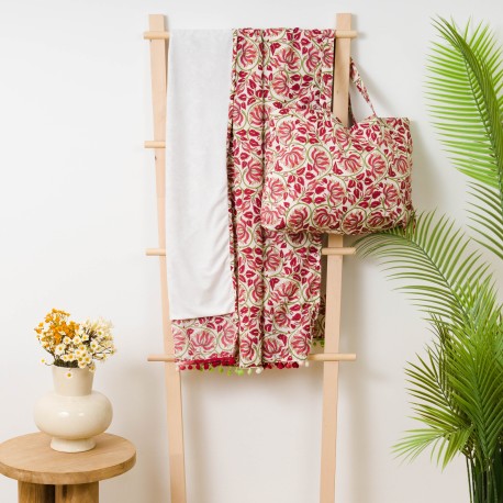 Pack Toalla Pareo + Bolso Venus marsala