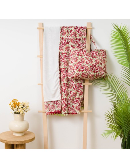 Pack Toalla Pareo + Bolso Venus marsala