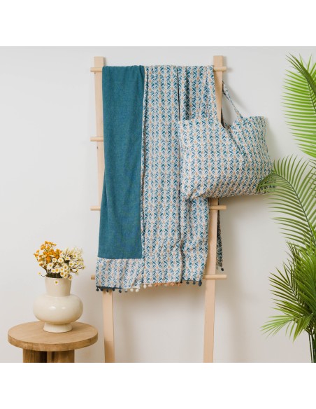 Pack Toalla Pareo + Bolso Eloina agua marina Pack Toalla Pareo + Bolso Eloina agua marina