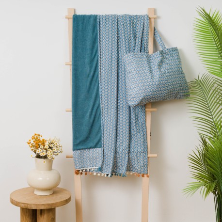 Pack Toalla Pareo + Bolso Dulcinea agua marina