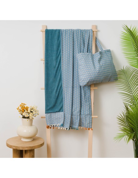 Pack Toalla Pareo + Bolso Dulcinea agua marina