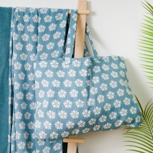 Pack Toalla Pareo + Bolso Albena agua marina