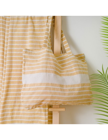 Pack Toalla Pareo + Bolso Raya algodón