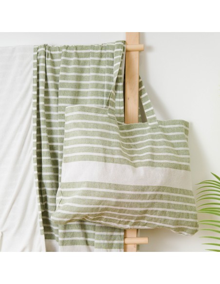 Pack Toalla Pareo + Bolso Raya algodón Pack Toalla Pareo + Bolso Raya algodón