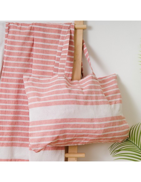 Pack Toalla Pareo + Bolso Raya algodón Pack Toalla Pareo + Bolso Raya algodón