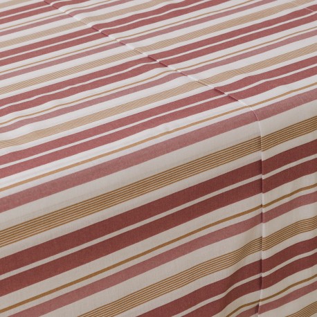 Juego de sábanas algodón Raya Calendula rosa