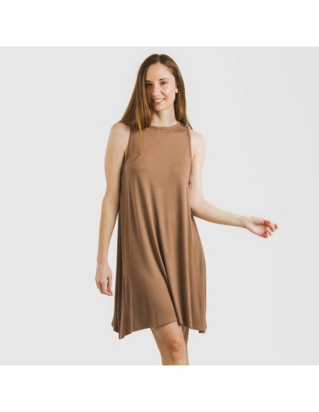 Vestido corto tirantes viscosa liso Vestido corto tirantes viscosa liso