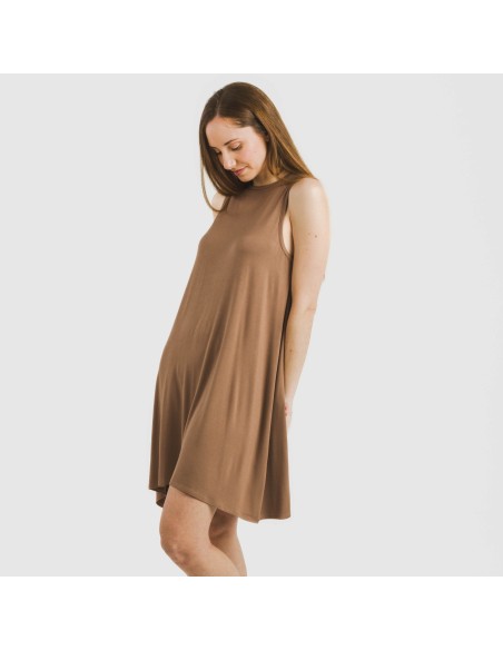 Vestido corto tirantes viscosa liso Vestido corto tirantes viscosa liso