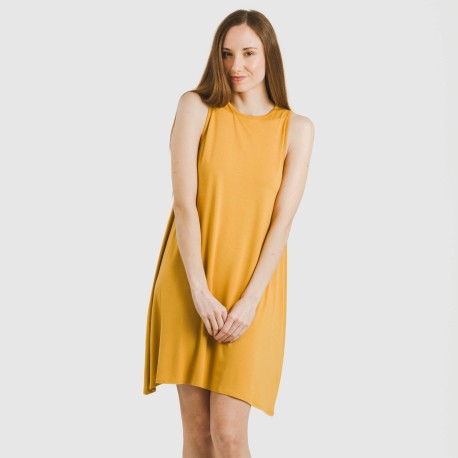 Vestido corto tirantes viscosa liso