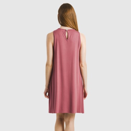 Vestido corto tirantes viscosa liso