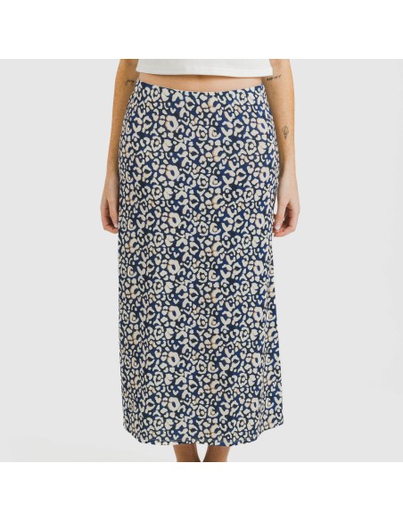 Falda midi soft Milina azul marino Falda midi soft Milina azul marino