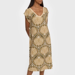 Vestido corto manga fluida soft Katerina verde 2