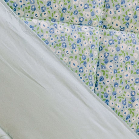 Edredón estampado Cris celeste