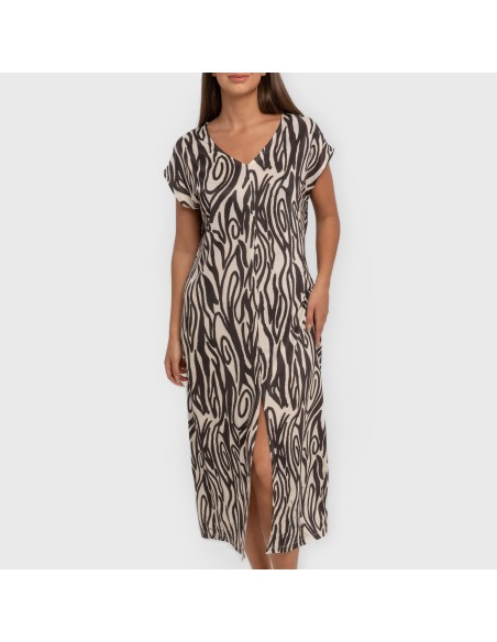 Vestido largo manga fluida soft Aleia negro Vestido largo manga fluida soft Aleia negro