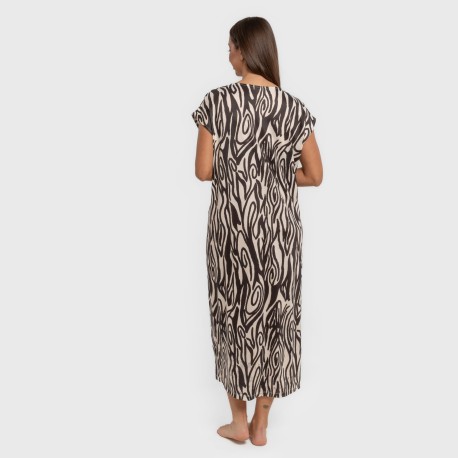 Vestido largo manga fluida soft Aleia negro