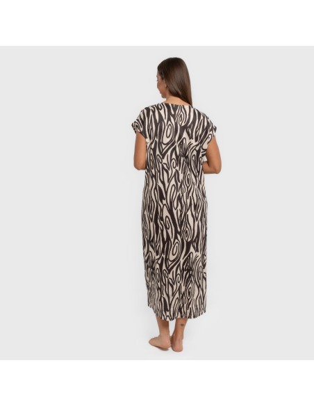 Vestido largo manga fluida soft Aleia negro Vestido largo manga fluida soft Aleia negro