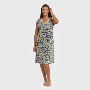 Vestido corto manga fluida soft Misuri azul 2