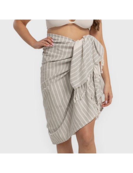 Pack Toalla Pareo + Bolso Raya algodón