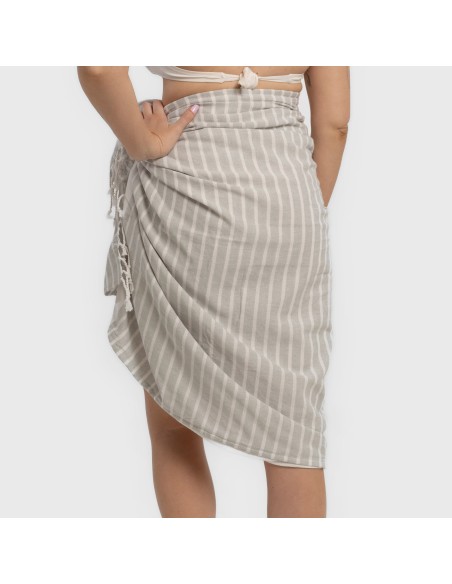 Pack Toalla Pareo + Bolso Raya algodón