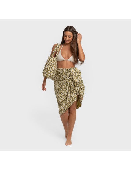 Pack Toalla Pareo + Bolso Liuvia verde caceria