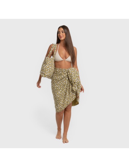 Pack Toalla Pareo + Bolso Liuvia verde caceria