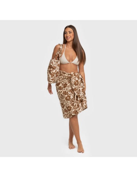 Pack Toalla Pareo + Bolso Alexis marrón