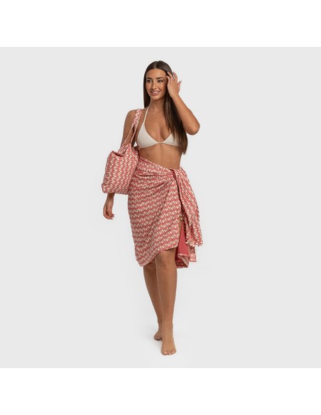 Pack Toalla Pareo + Bolso Tana marsala